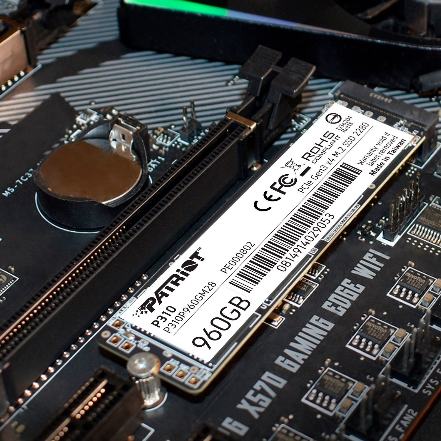 Накопичувач SSD M.2 Patriot P310 960GB NVMe 2280 PCIe 3.0x4 3D NAND TLC (P310P960GM28) 8