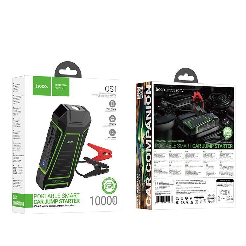 Автомобільний пуско-зарядний пристрій HOCO QS1 Spring car emergency start-up power bank(10000mAh) (6942007611435) 2