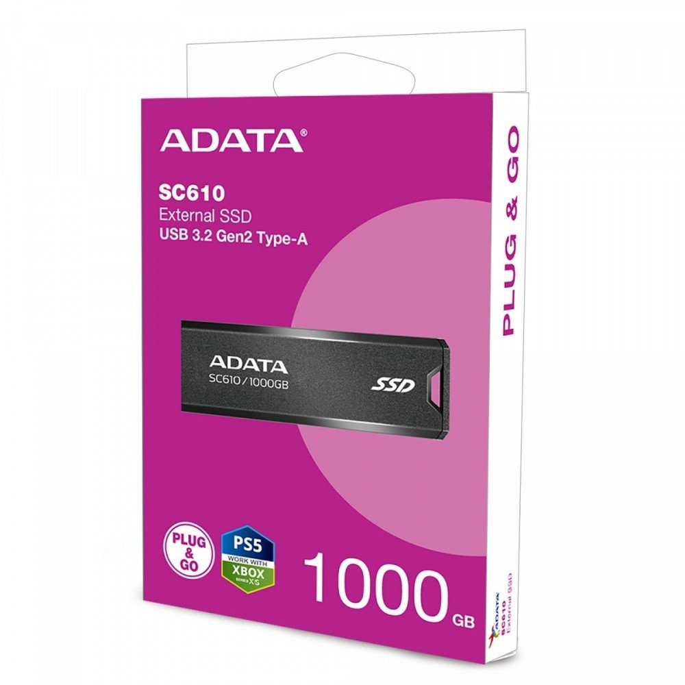 Портативний SSD ADATA SC610 1TB USB 3.2  550/500Mb/s Black (SC610-1000G-CBK/RD) 2