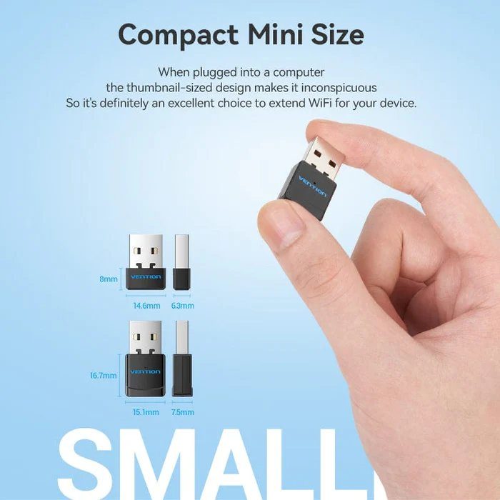 Адаптер Vention USB Wi-Fi Dual Band Adapter 2.4G/5G Black (KDSB0) (KDSB0) 4