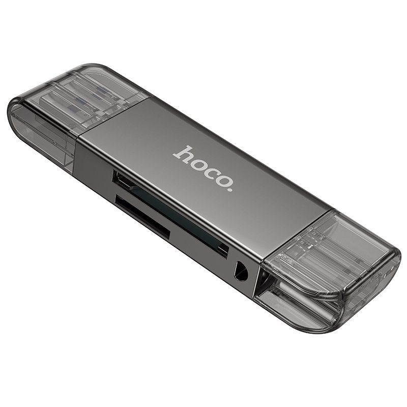 Кардрідер HOCO HB39 USB/Type-C 3.0 high-speed card reader Metal Gray (6942007604819) 5