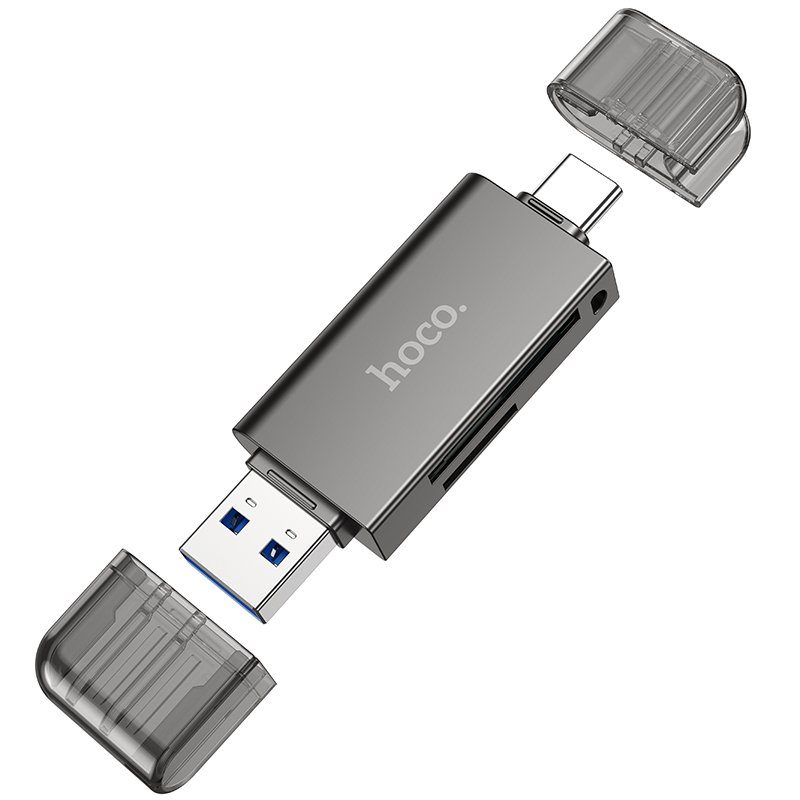 Кардрідер HOCO HB39 USB/Type-C 3.0 high-speed card reader Metal Gray (6942007604819)