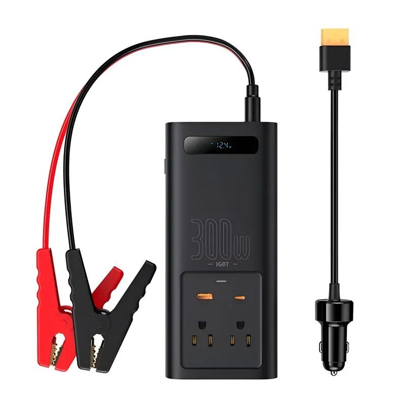 Автомобільний інвертор для електросамокатів Baseus IGBT Power Inverter 300W (110V US/JP ) Black + перехідник (CGNB010001) 6