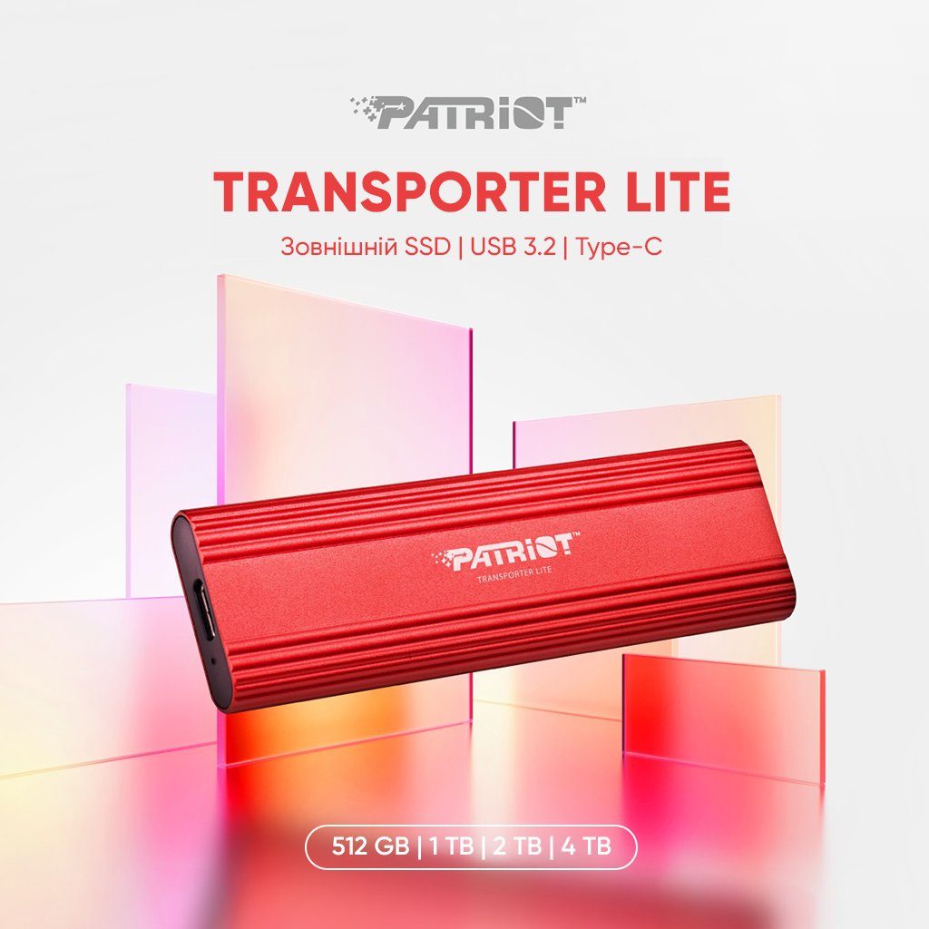 Портативний SSD Patriot Transporter Lite 1TB Red Type-C (PTPL1TBPEC) 6