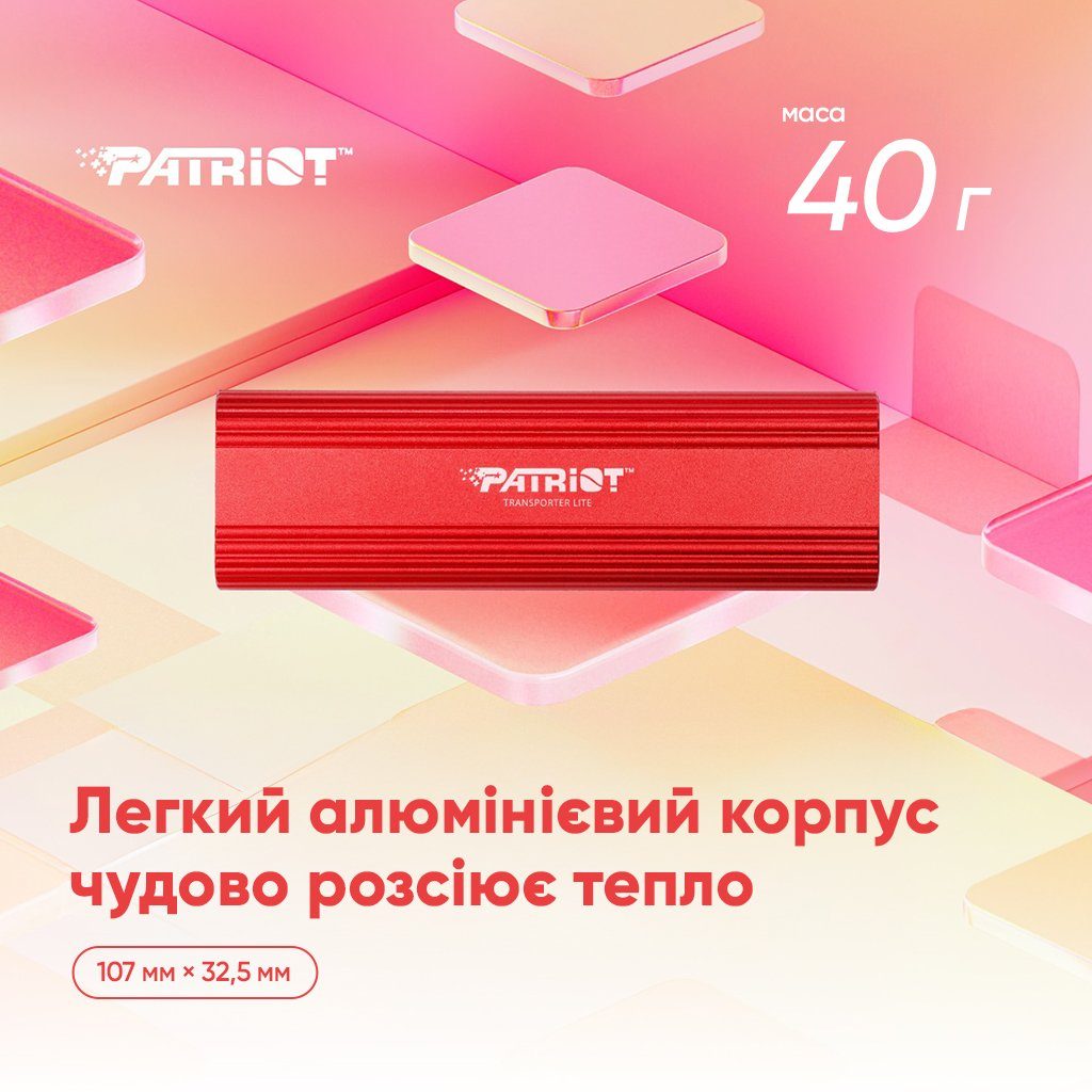 Портативний SSD Patriot Transporter Lite 1TB Red Type-C (PTPL1TBPEC) 9