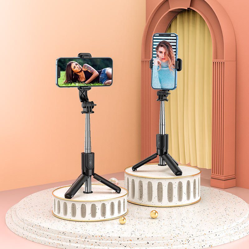 Селфі-трипод HOCO K17 Figure mini live broadcast stand (75cm) Black (6931474762450) 7