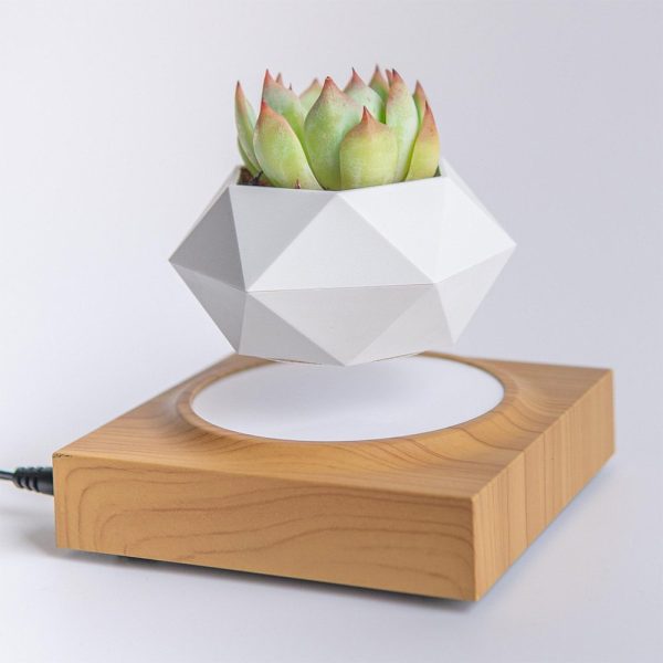 Магнітний левітаційний горщик для рослин HCNT Magnetic Levitating Pot M10-FP  Wood Grain (SIM10-FP)