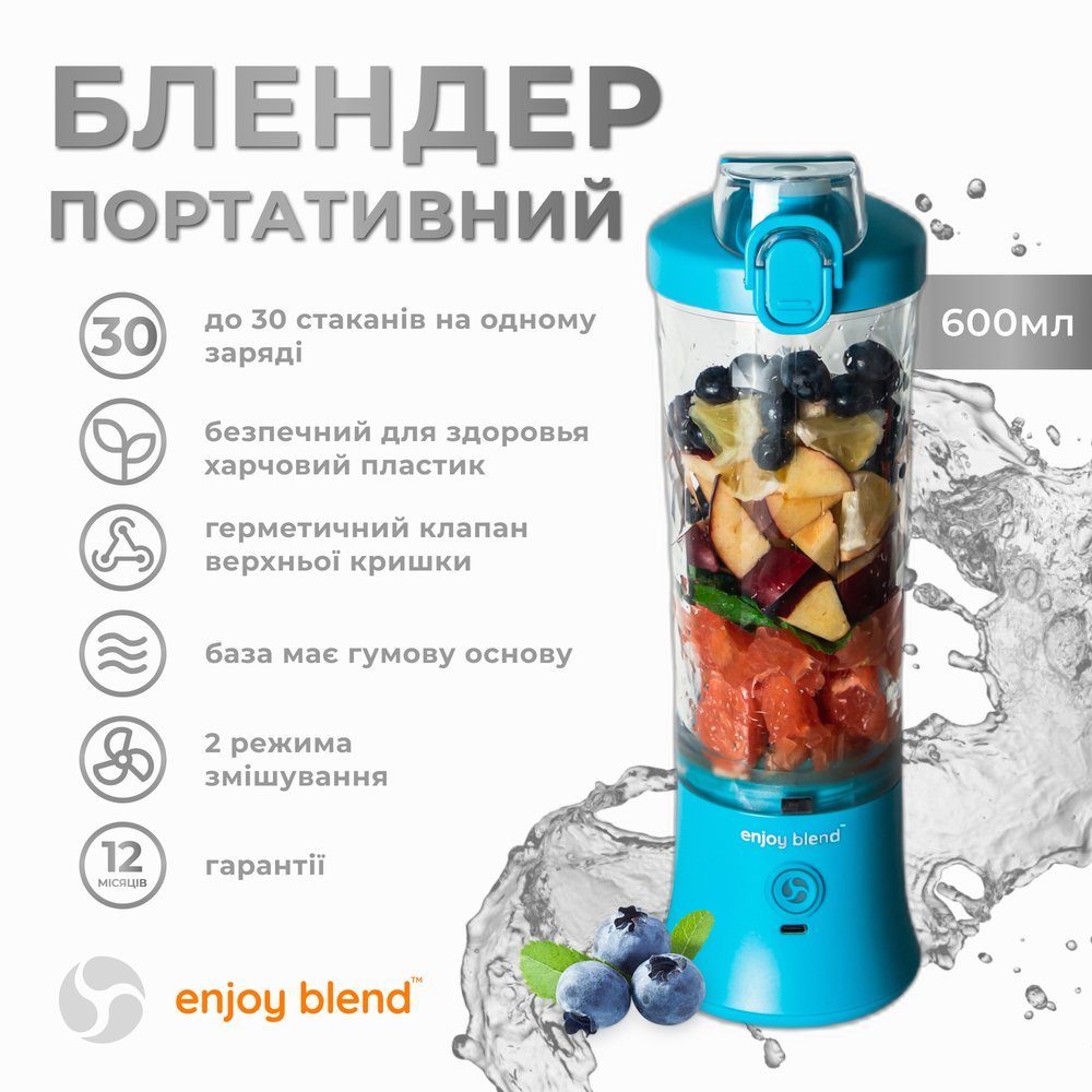 Портативний блендер ENJOY BLEND 63738318 голубий (63738318) 3