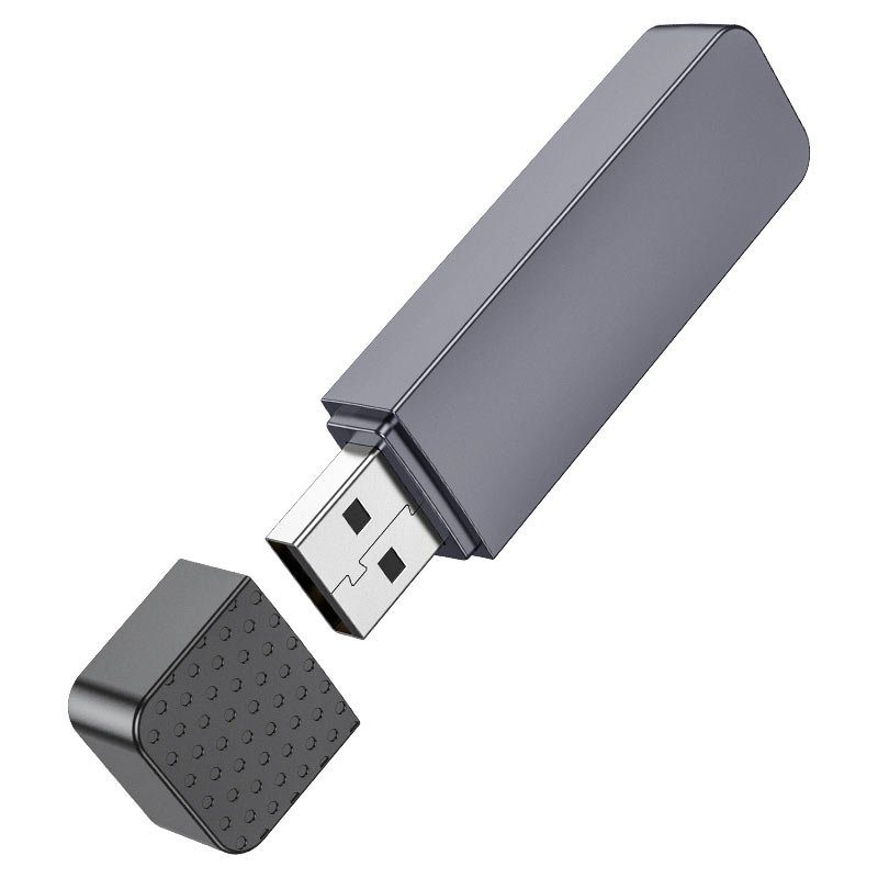 Кардрідер HOCO HB45 Spirit 2-in-1 USB 2.0 card reader Metal Gray (6942007620499) 4