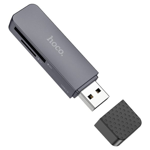 Кардрідер HOCO HB45 Spirit 2-in-1 USB 2.0 card reader Metal Gray (6942007620499)