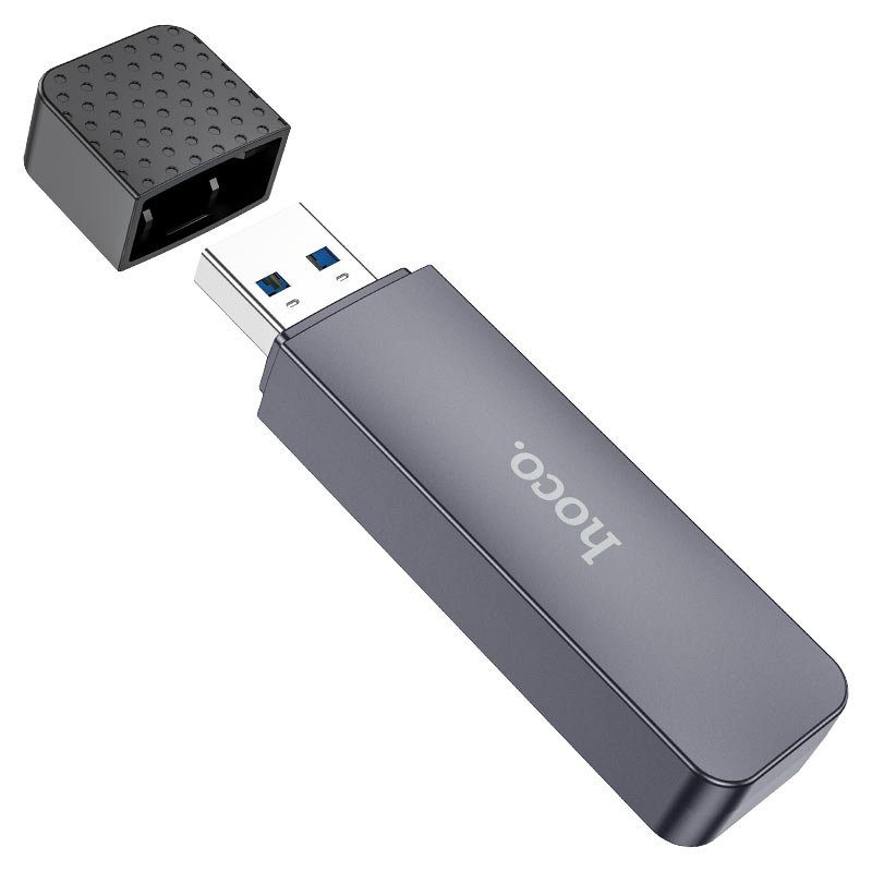 Кардрідер HOCO HB45 Spirit 2-in-1 USB 3.0 card reader Metal Gray (6942007620505) 4