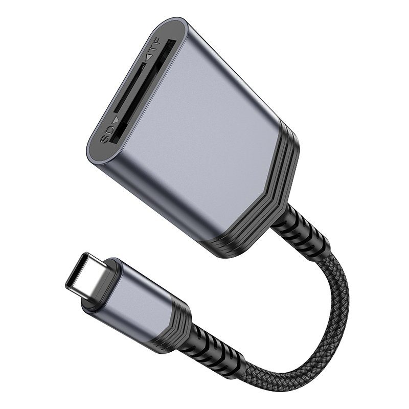 Кардрідер HOCO UA25 2-in-1 card reader Type-C Metal Gray (6942007608862) 6