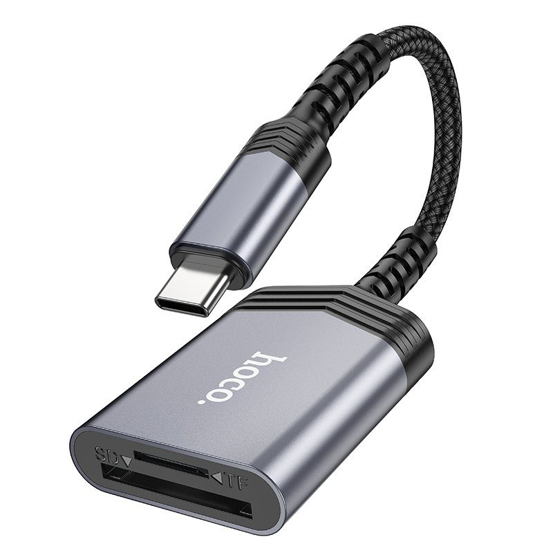 Кардрідер HOCO UA25 2-in-1 card reader Type-C Metal Gray (6942007608862) 4