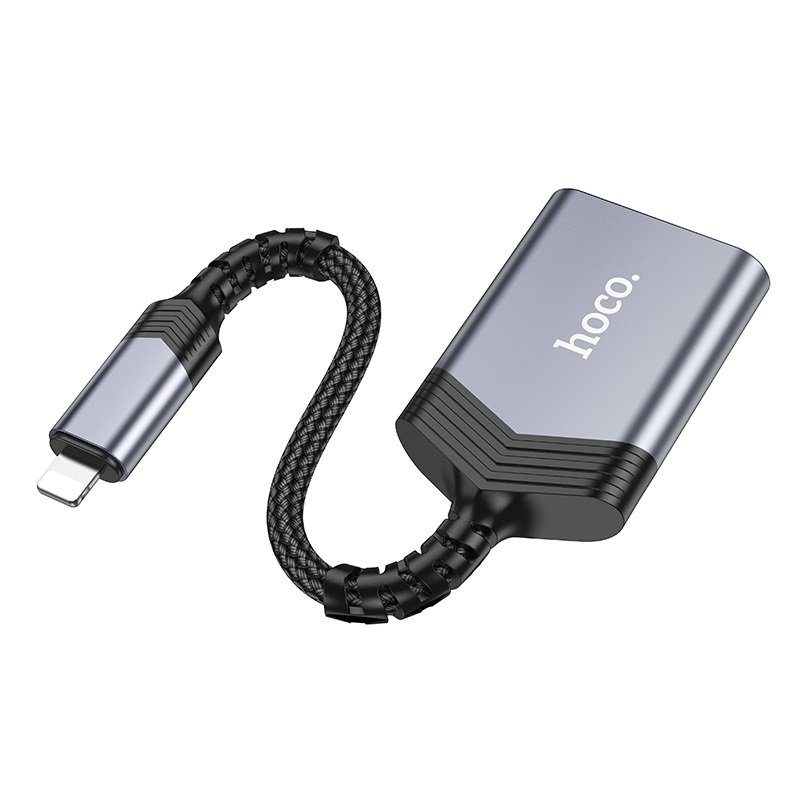 Кардрідер HOCO UA25 2-in-1 card reader iP Metal Gray (6942007608855) 2