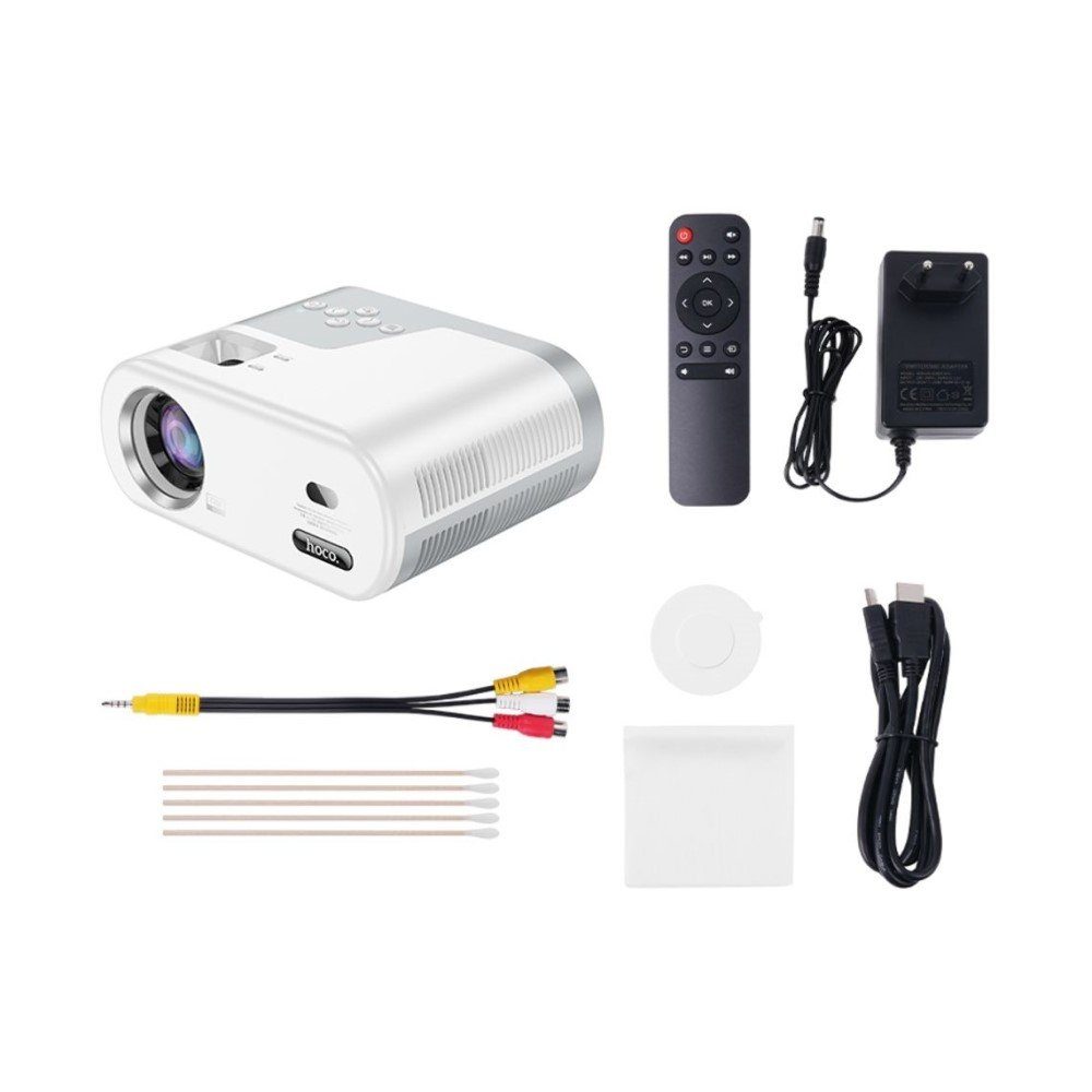 Проектор HOCO DT2 smart projector(720P Android version)(EU) Gray white (6942007629645) 6