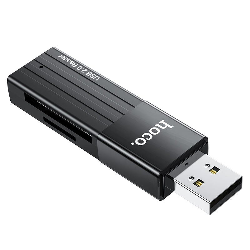 Кардрідер HOCO HB20 Mindful 2-in-1card reader(USB2.0) Black (6931474735201) 2