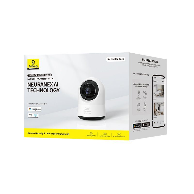 IP-камера відеоспостереження Baseus Security P1 Pro Indoor Camera 3K White (Adapter Not Included) (S0TV022130) 2