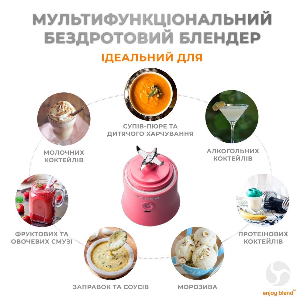 Портативний блендер ENJOY BLEND 63738399 рожевий (кораловий) (63738399) 4