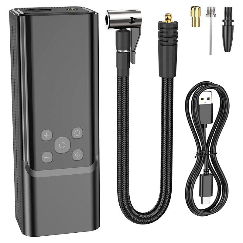 Автомобільний насос HOCO ZP7 Maddy portable smart air pump(5000mAh) Black (6942007614511) 9