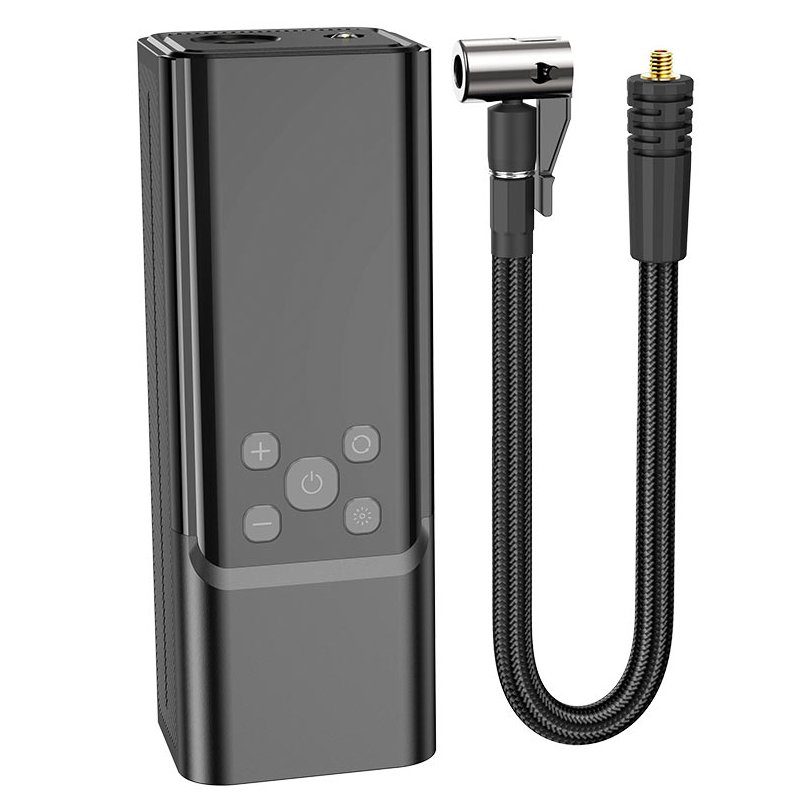 Автомобільний насос HOCO ZP7 Maddy portable smart air pump(5000mAh) Black (6942007614511)
