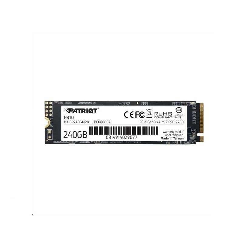 Накопичувач SSD M.2 Patriot P310 240GB NVMe 2280 PCIe 3.0 3D TLC (P310P240GM28)