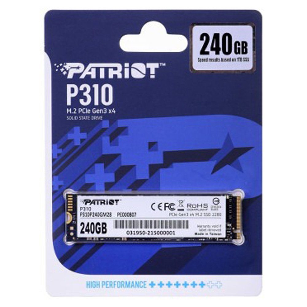 Накопичувач SSD M.2 Patriot P310 240GB NVMe 2280 PCIe 3.0 3D TLC (P310P240GM28) 2