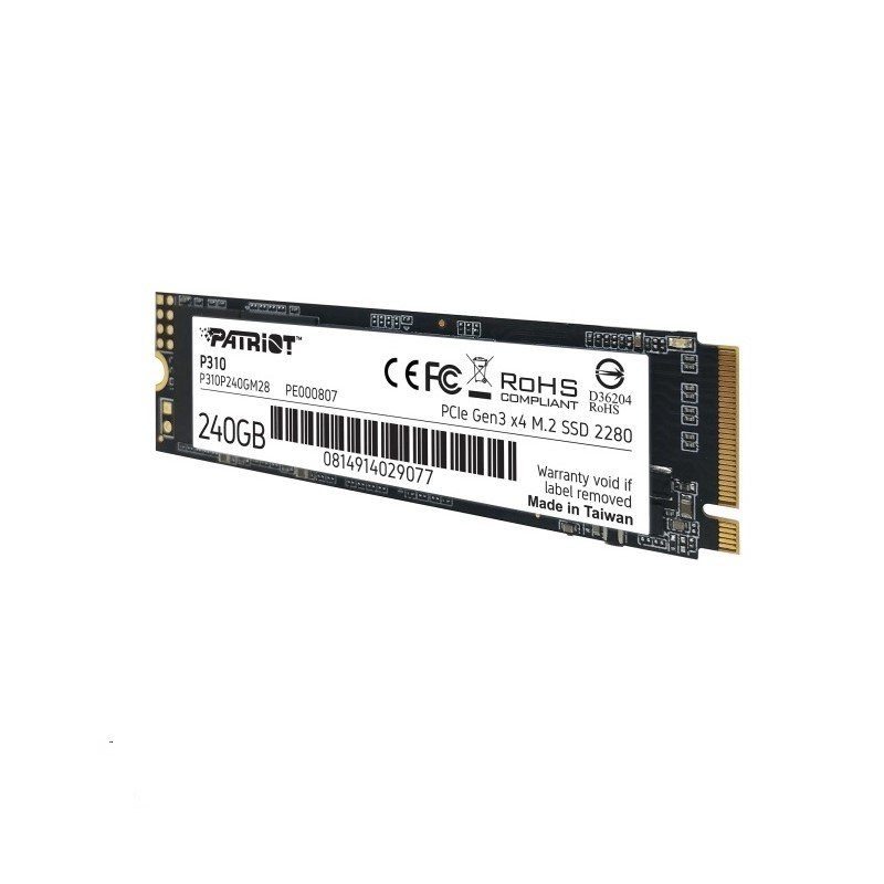 Накопичувач SSD M.2 Patriot P310 240GB NVMe 2280 PCIe 3.0 3D TLC (P310P240GM28) 5