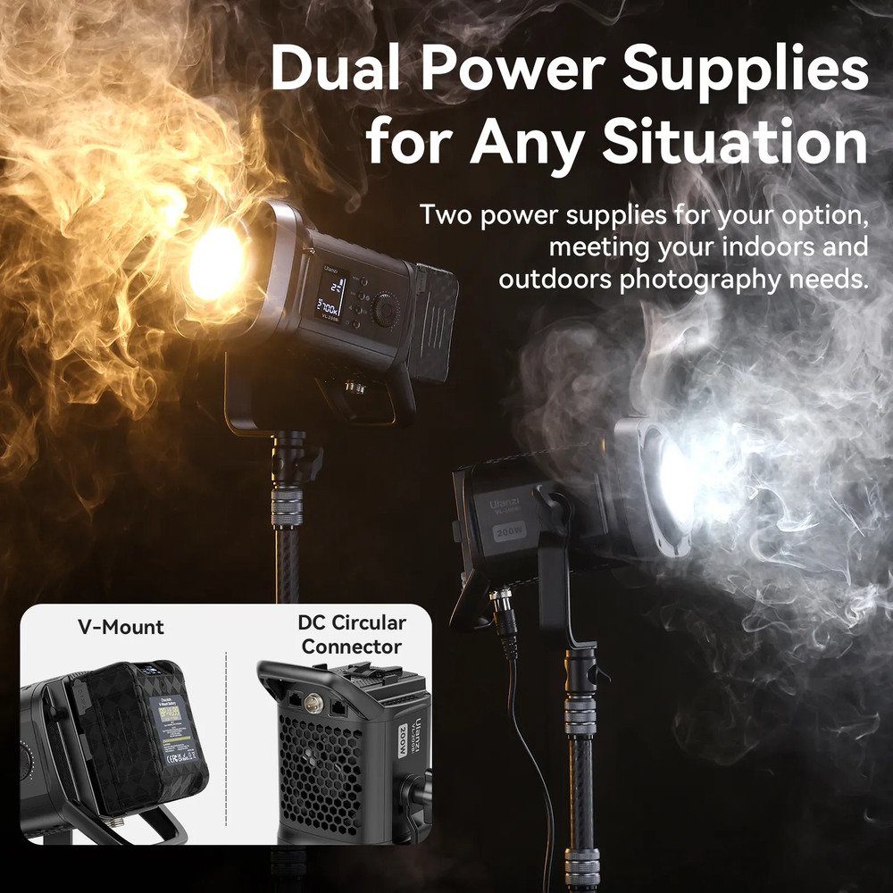 Відеосвітло Ulanzi Vijim 200W Bi-color  Video Light (L079CNA1 VL-200Bi) (без блока живлення) (L079CNA1) 9