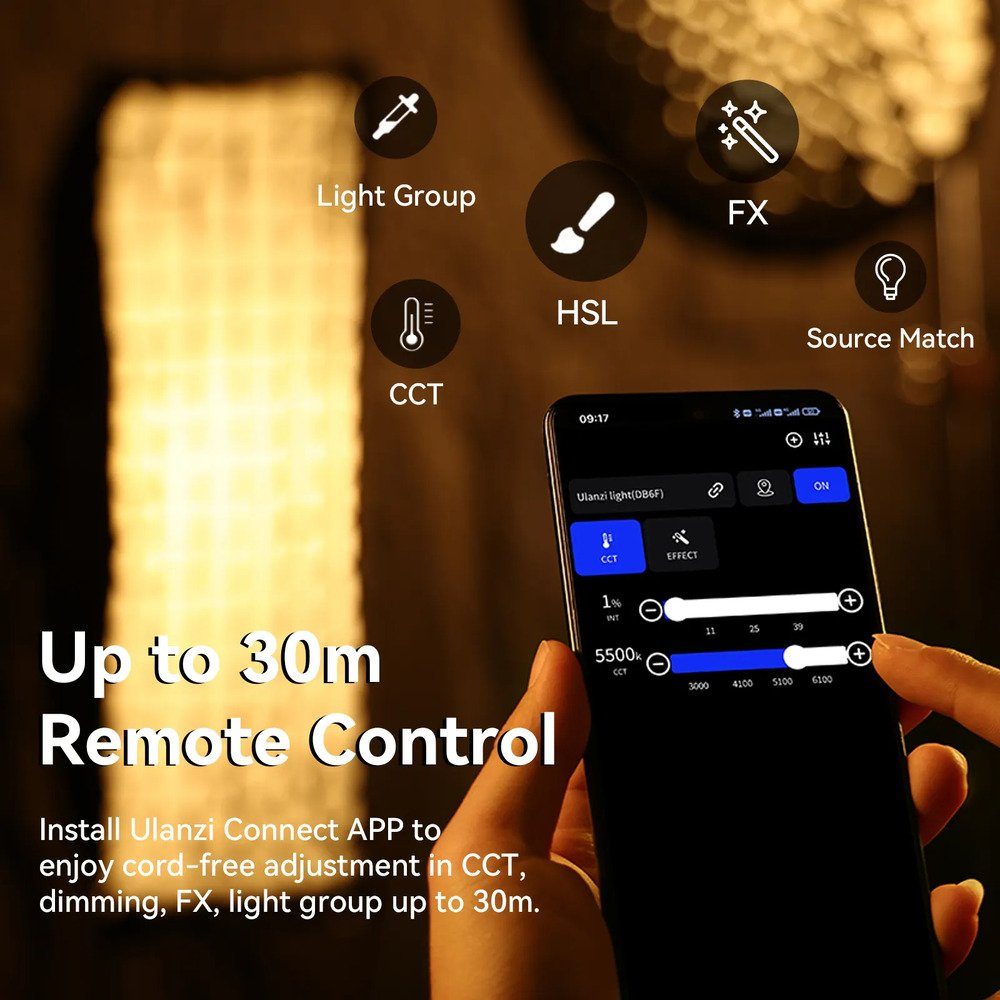 Відеосвітло Ulanzi Vijim 200W Bi-color  Video Light (L079CNA1 VL-200Bi) (без блока живлення) (L079CNA1) 10