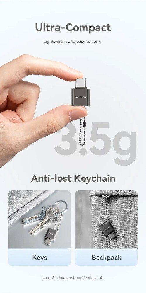 Картридер Vention USB 2.0 Type-C MicroSD Card Reader Gray Zinc Alloy Type (CLMH0) 5
