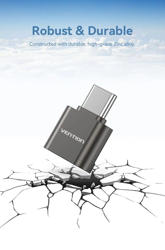 Картридер Vention USB 2.0 Type-C MicroSD Card Reader Gray Zinc Alloy Type (CLMH0) 4