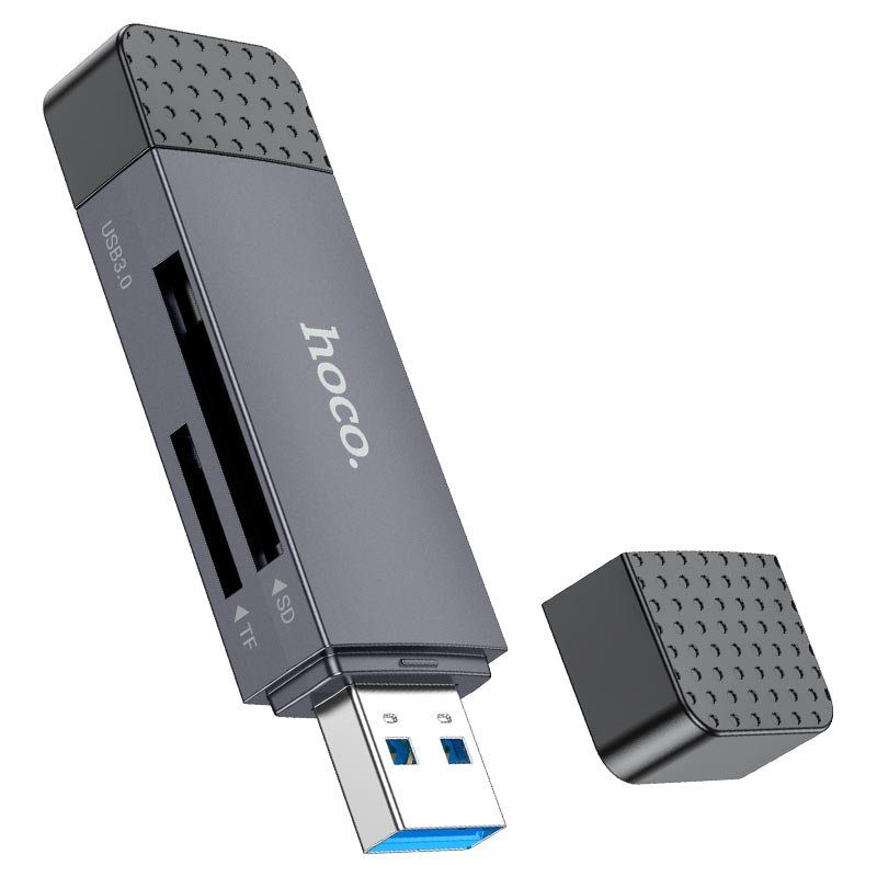 Кардрідер HOCO HB45 Spirit 2-in-1 USB/Type-C 3.0 card reader Metal gray (6942007620529) 5