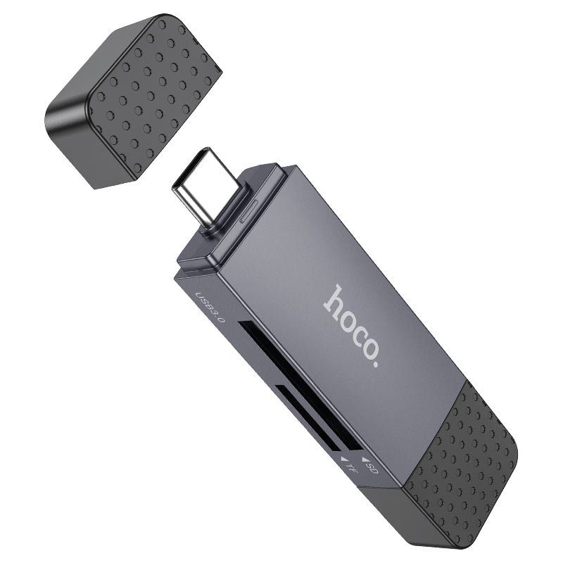 Кардрідер HOCO HB45 Spirit 2-in-1 USB/Type-C 3.0 card reader Metal gray (6942007620529) 4