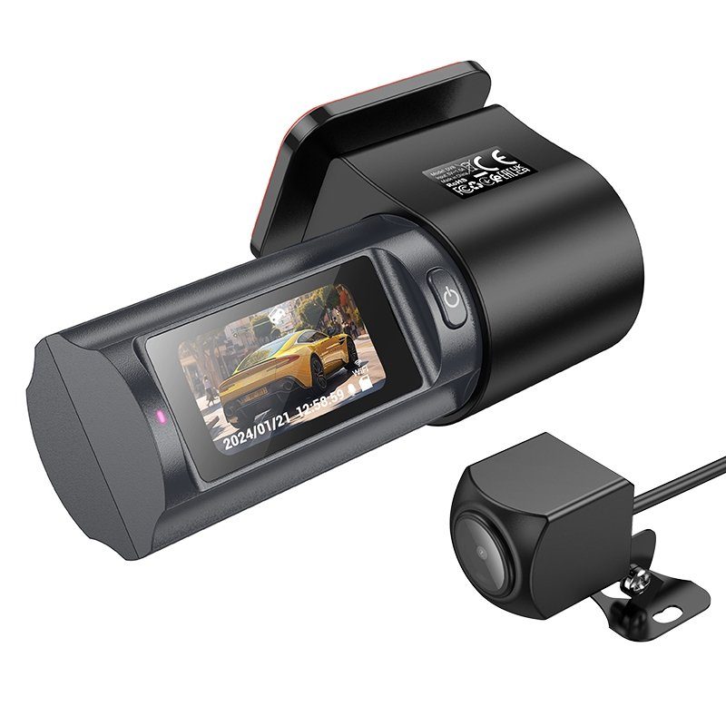 Відеореєстратор HOCO DV8 2K display hidden driving recorder(with rear camera) Black (6942007623384) 3