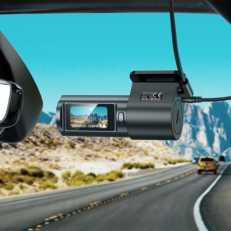 Відеореєстратор HOCO DV8 2K display hidden driving recorder(with rear camera) Black (6942007623384) 9