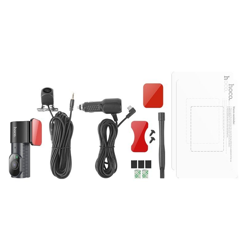 Відеореєстратор HOCO DV8 2K display hidden driving recorder(with rear camera) Black (6942007623384) 7