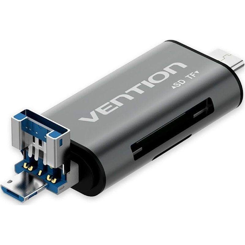 Кардрідер Vention USB3.0 Multi-function Card Reader Gray Metal Type (CCHH0) (CCHH0) 2