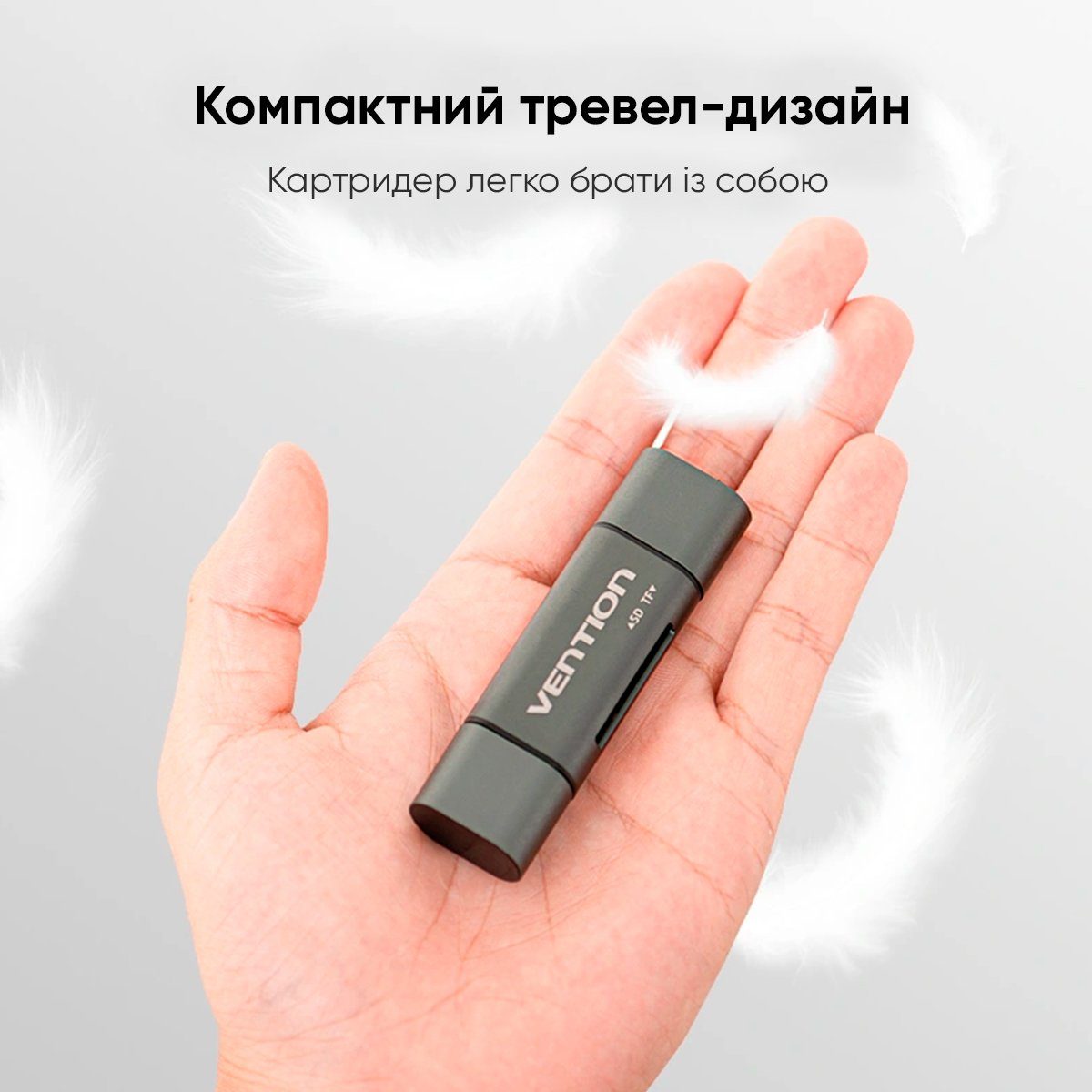 Кардрідер Vention USB3.0 Multi-function Card Reader Gray Metal Type (CCHH0) (CCHH0) 7