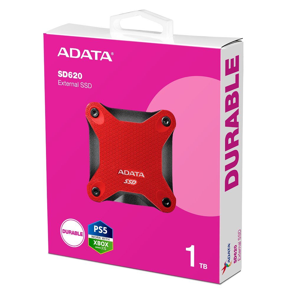 Портативний SSD ADATA SD620 1TB USB 3.2  520/460Mb/s Red (SD620-1TCRD) 2