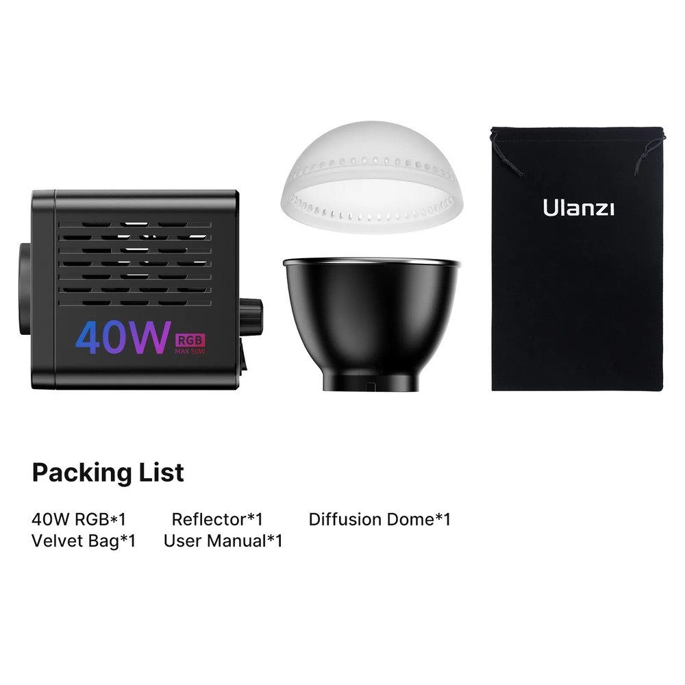 Відеосвітло Ulanzi Vijim 40W RGB COB Fill Light (L024 40WRGB) (L024) 11