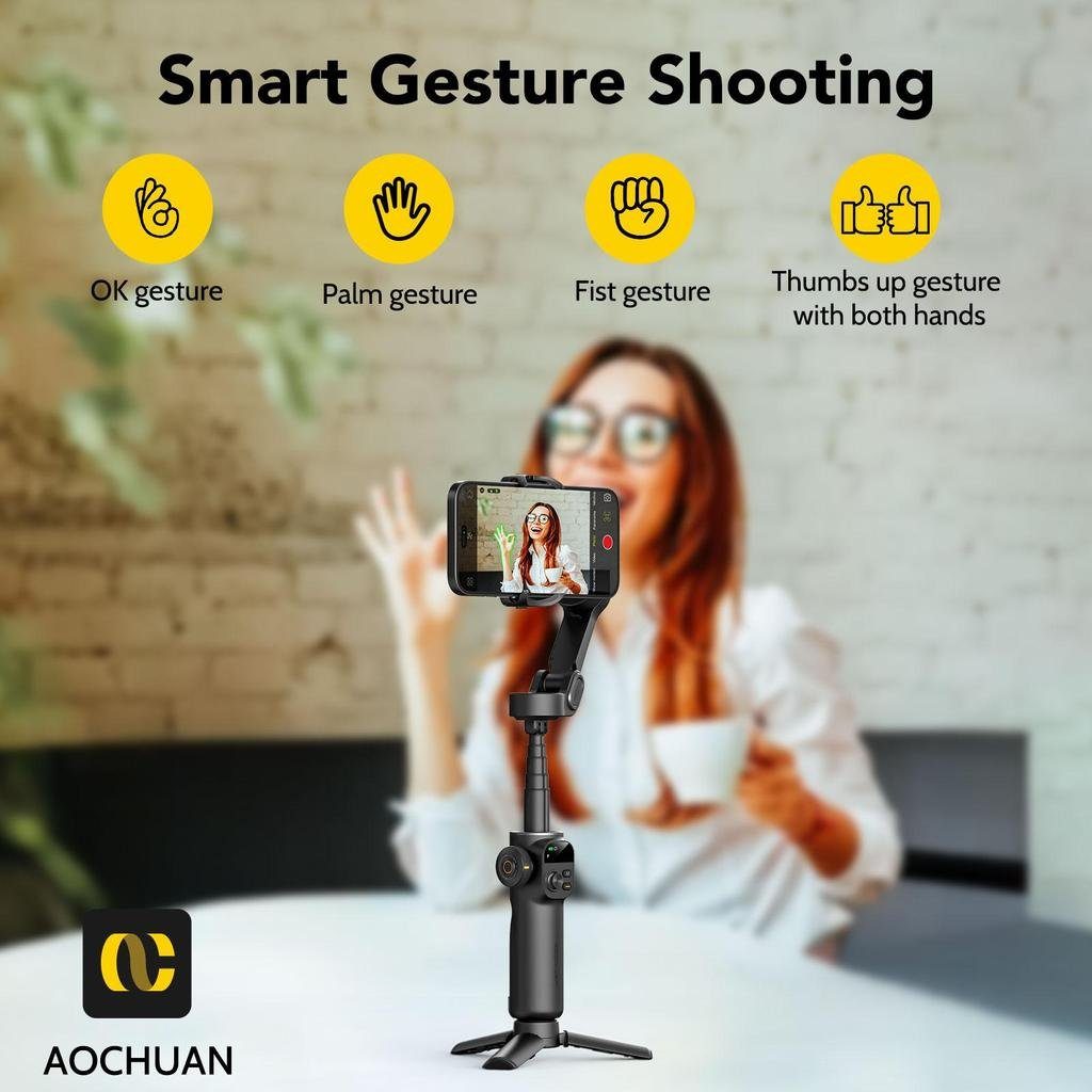 Триосьовий стабілізатор AOCHUAN Professional Gimbal Stabilizer for Smartphone Smart X2 Чорний (SmartX2) 10