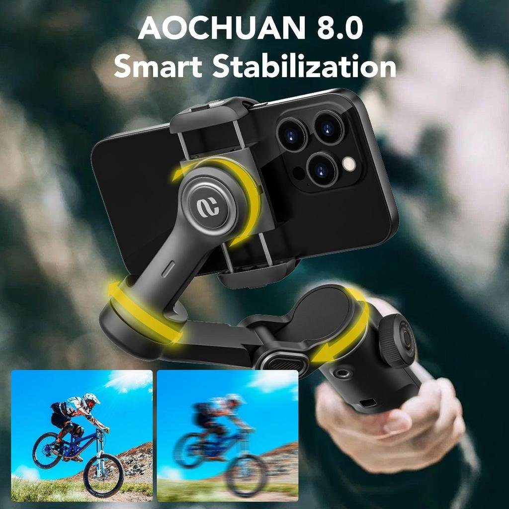 Триосьовий стабілізатор AOCHUAN Professional Gimbal Stabilizer for Smartphone Smart X2 Чорний (SmartX2) 9