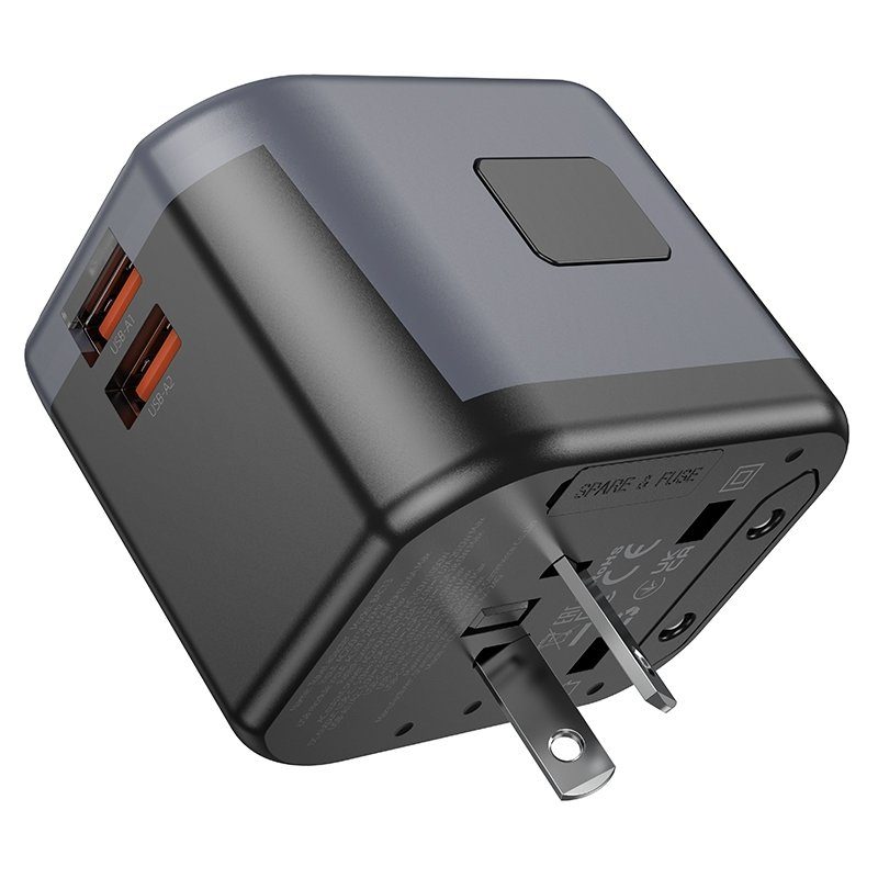 Мережевий зарядний пристрій BOROFONE BAC13 Leader 3-port PD20W(1C2A) universal conversion charger Black (6941991117169) 5