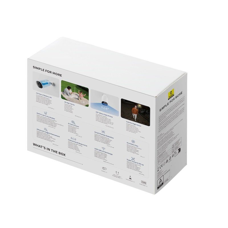 Додаткова IP-камера відеоспостереження Baseus Security B1 Outdoor Camera 2K White (S0SV002130) 3