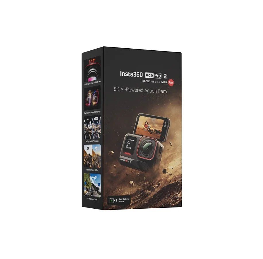 Екшн-камера Insta360 Ace Pro 2 Dual Battery Bundle  (Black) (6977644760888) 2