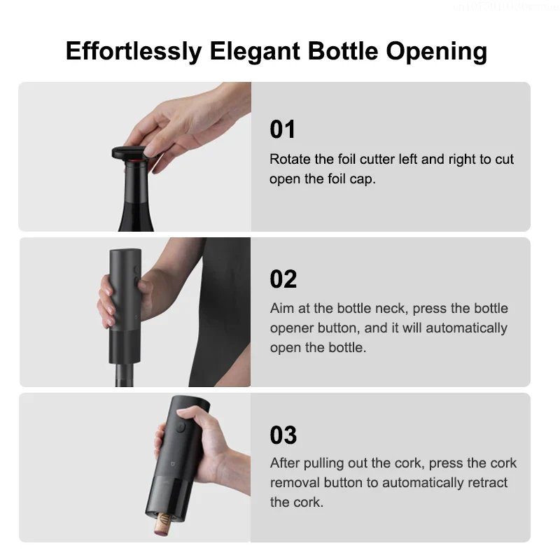Штопор Xiaomi Mijia Electric Red Wine Bottle Opener (KGJ001T) 5