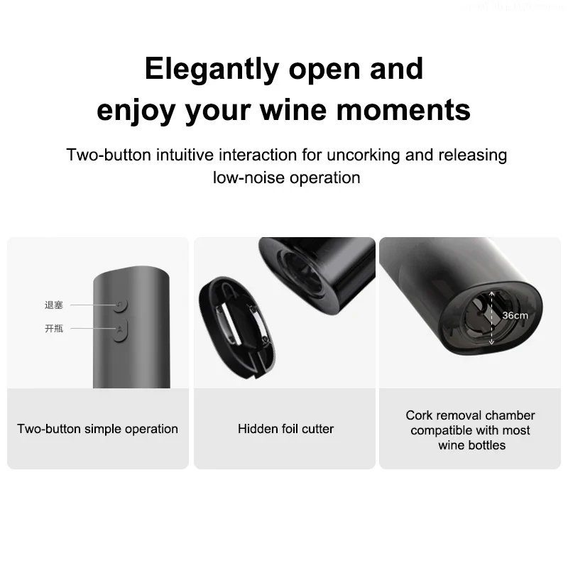 Штопор Xiaomi Mijia Electric Red Wine Bottle Opener (KGJ001T) 3