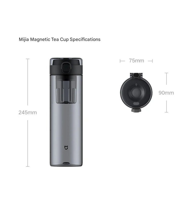 Магнітна пляшка для води та чаю Xiaomi Mijia Magnetic Tea Storage Cup Black (BHR089TCN) 2