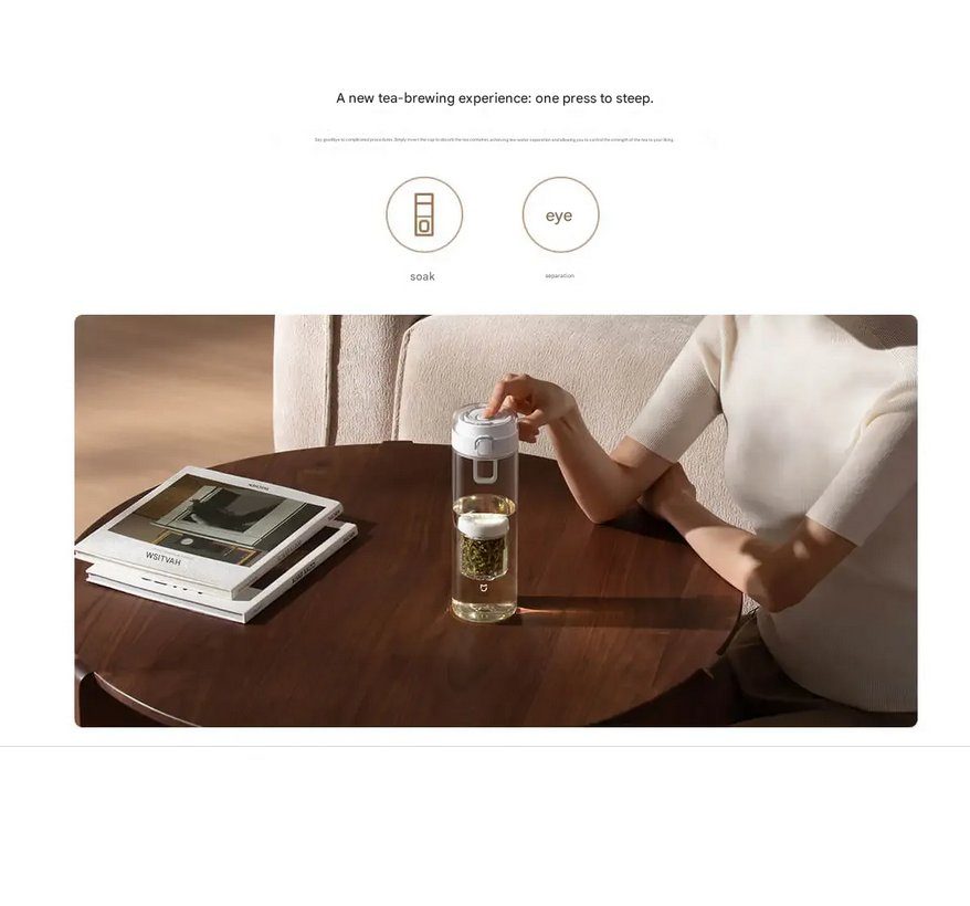 Магнітна пляшка для води та чаю Xiaomi Mijia Magnetic Tea Storage Cup Black (BHR089TCN) 5