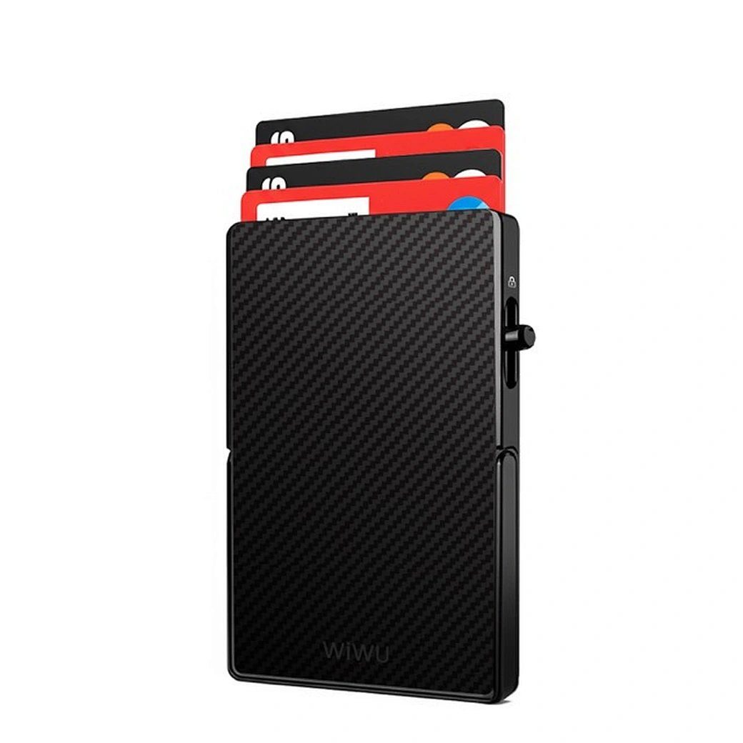 Картхолдер WIWU Warriors Carbon Magsafe Metal Stand Card Holder MW-007 Black (6977703654622) 4